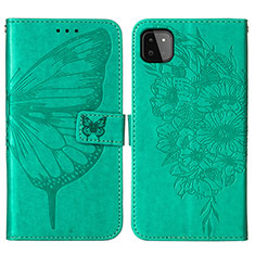 Leather Case Stands Butterfly Flip Cover Holder Y01B for Samsung Galaxy F42 5G Green