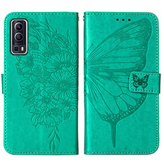 Leather Case Stands Butterfly Flip Cover Holder Y01B for Vivo iQOO Z3 5G Green