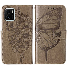 Leather Case Stands Butterfly Flip Cover Holder Y01B for Vivo Y01 Gray