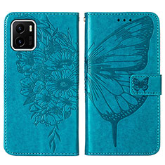 Leather Case Stands Butterfly Flip Cover Holder Y01B for Vivo Y10 Blue