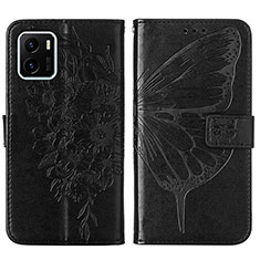 Leather Case Stands Butterfly Flip Cover Holder Y01B for Vivo Y15A Black