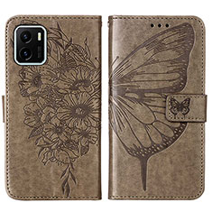 Leather Case Stands Butterfly Flip Cover Holder Y01B for Vivo Y32t Gray