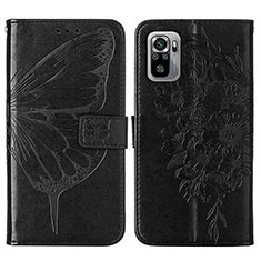 Leather Case Stands Butterfly Flip Cover Holder Y01B for Xiaomi Redmi Note 11 SE India 4G Black