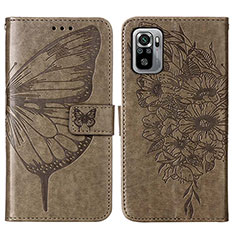 Leather Case Stands Butterfly Flip Cover Holder Y01B for Xiaomi Redmi Note 11 SE India 4G Gray