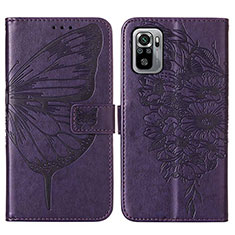 Leather Case Stands Butterfly Flip Cover Holder Y01B for Xiaomi Redmi Note 11 SE India 4G Purple