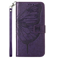 Leather Case Stands Butterfly Flip Cover Holder Y02B for Google Pixel 8 5G Purple