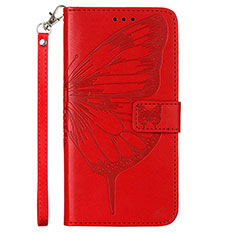 Leather Case Stands Butterfly Flip Cover Holder Y02B for Google Pixel 8 5G Red