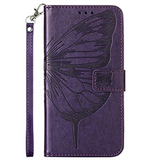 Leather Case Stands Butterfly Flip Cover Holder Y02B for Google Pixel 8 Pro 5G Purple