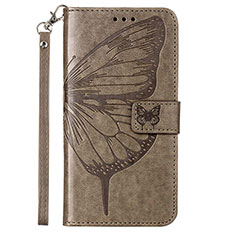 Leather Case Stands Butterfly Flip Cover Holder Y02B for Samsung Galaxy A03 Core Gray
