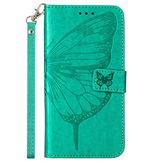 Leather Case Stands Butterfly Flip Cover Holder Y02B for Samsung Galaxy A03s Green