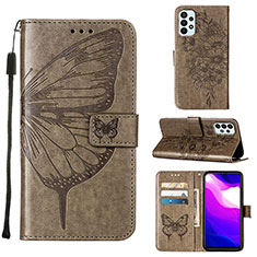 Leather Case Stands Butterfly Flip Cover Holder Y02B for Samsung Galaxy A23 4G Gray
