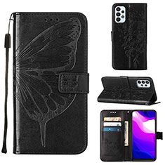 Leather Case Stands Butterfly Flip Cover Holder Y02B for Samsung Galaxy A23 5G Black