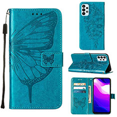 Leather Case Stands Butterfly Flip Cover Holder Y02B for Samsung Galaxy A23 5G Blue
