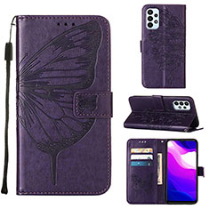 Leather Case Stands Butterfly Flip Cover Holder Y02B for Samsung Galaxy A23 5G Purple