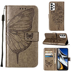 Leather Case Stands Butterfly Flip Cover Holder Y02B for Samsung Galaxy A73 5G Gray