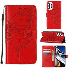 Leather Case Stands Butterfly Flip Cover Holder Y02B for Samsung Galaxy A73 5G Red
