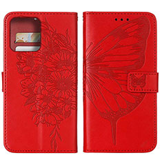 Leather Case Stands Butterfly Flip Cover Holder YB1 for Motorola Moto Edge Plus (2023) 5G Red