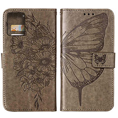 Leather Case Stands Butterfly Flip Cover Holder YB1 for Motorola Moto G 5G (2023) Gray