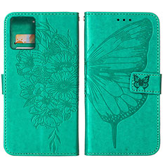 Leather Case Stands Butterfly Flip Cover Holder YB1 for Motorola Moto G 5G (2023) Green