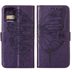 Leather Case Stands Butterfly Flip Cover Holder YB1 for Motorola Moto G 5G (2023) Purple