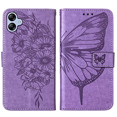 Leather Case Stands Butterfly Flip Cover Holder YB1 for Samsung Galaxy A04 4G Clove Purple