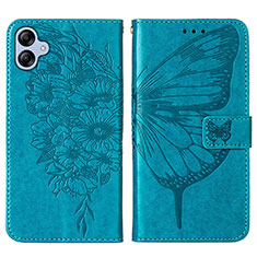 Leather Case Stands Butterfly Flip Cover Holder YB1 for Samsung Galaxy A04E Blue