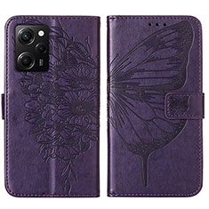 Leather Case Stands Butterfly Flip Cover Holder YB1 for Xiaomi Poco X5 Pro 5G Purple