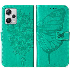Leather Case Stands Butterfly Flip Cover Holder YB1 for Xiaomi Redmi Note 12 Explorer Green