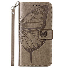 Leather Case Stands Butterfly Flip Cover Holder YB2 for Motorola Moto G Stylus (2023) 4G Gray