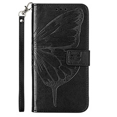 Leather Case Stands Butterfly Flip Cover Holder YB2 for Xiaomi Redmi Note 12 4G Black