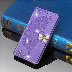 Leather Case Stands Butterfly Flip Cover L01 Holder for Xiaomi Mi 11 Lite 4G Clove Purple