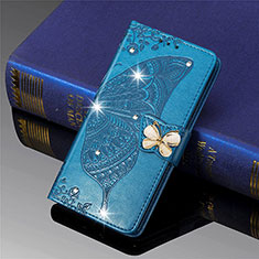 Leather Case Stands Butterfly Flip Cover L01 Holder for Xiaomi Mi 11 Lite 5G Blue