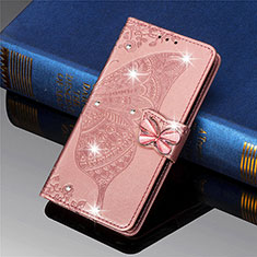 Leather Case Stands Butterfly Flip Cover L01 Holder for Xiaomi Mi 11 Lite 5G Pink