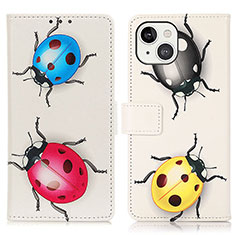 Leather Case Stands Fashionable Pattern Flip Cover A07 Holder for Apple iPhone 14 Plus Colorful