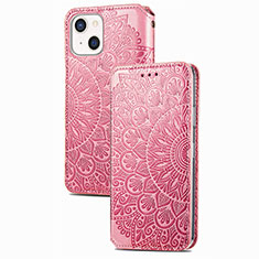 Leather Case Stands Fashionable Pattern Flip Cover H02 Holder for Apple iPhone 13 Rose Gold