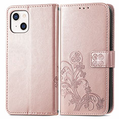 Leather Case Stands Fashionable Pattern Flip Cover H03 Holder for Apple iPhone 13 Rose Gold