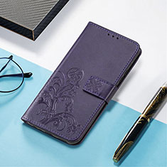 Leather Case Stands Fashionable Pattern Flip Cover H04 Holder for Apple iPhone 14 Purple