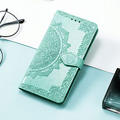 Leather Case Stands Fashionable Pattern Flip Cover H05 Holder for Apple iPhone 14 Pro Green