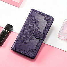 Leather Case Stands Fashionable Pattern Flip Cover H06 Holder for Apple iPhone 13 Purple