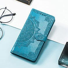 Leather Case Stands Fashionable Pattern Flip Cover H06 Holder for Apple iPhone 14 Blue