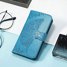 Leather Case Stands Fashionable Pattern Flip Cover H08 Holder for Apple iPhone 15 Blue