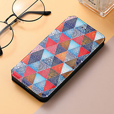 Leather Case Stands Fashionable Pattern Flip Cover H09 Holder for Apple iPhone 15 Pro Hot Pink