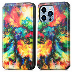 Leather Case Stands Fashionable Pattern Flip Cover H10 Holder for Apple iPhone 16 Pro Colorful