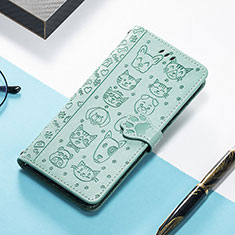 Leather Case Stands Fashionable Pattern Flip Cover H11 Holder for Apple iPhone 15 Pro Max Green