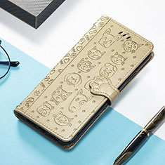 Leather Case Stands Fashionable Pattern Flip Cover H11 Holder for Apple iPhone 16 Pro Max Gold