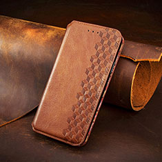 Leather Case Stands Fashionable Pattern Flip Cover H14 Holder for Apple iPhone 13 Brown