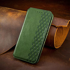 Leather Case Stands Fashionable Pattern Flip Cover H14 Holder for Apple iPhone 13 Pro Green