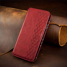 Leather Case Stands Fashionable Pattern Flip Cover H14 Holder for Apple iPhone 13 Pro Red