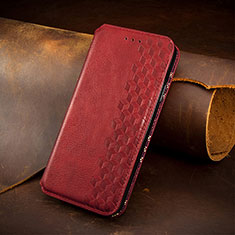 Leather Case Stands Fashionable Pattern Flip Cover H14 Holder for Apple iPhone 14 Plus Red