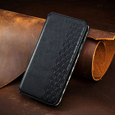 Leather Case Stands Fashionable Pattern Flip Cover H14 Holder for Apple iPhone 15 Pro Max Black